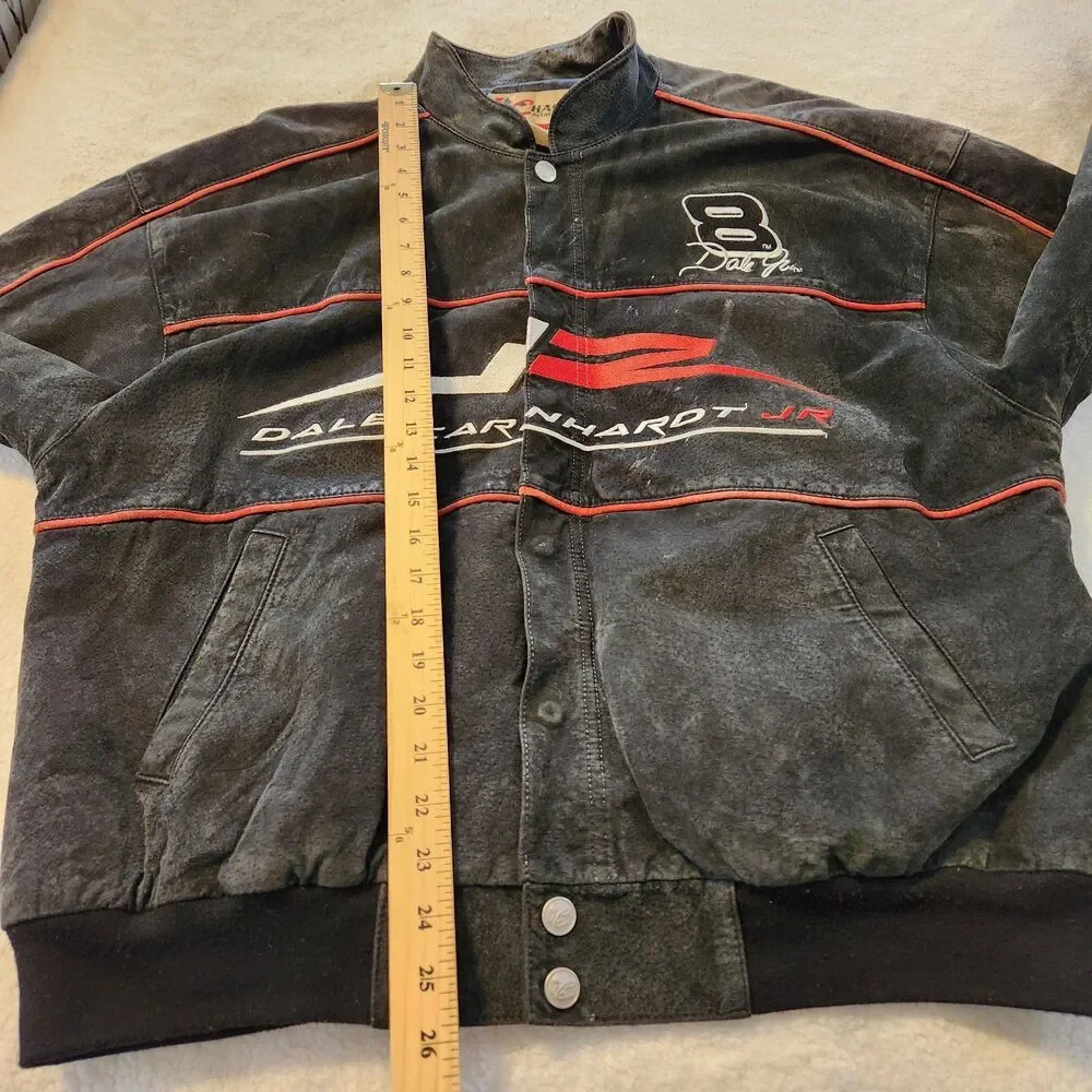 Vintage Dale Earnhardt Jr 8 Chase Authentics Budweiser Mens Leather Jacket Sz XL